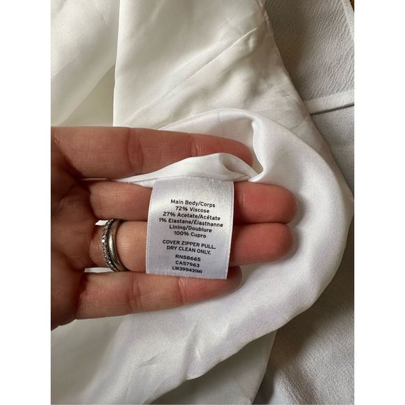 NWT Lewit Dress Size 14 White Wedding Bridal Women's V-Neck Flowy Boho - Picture 10 of 12